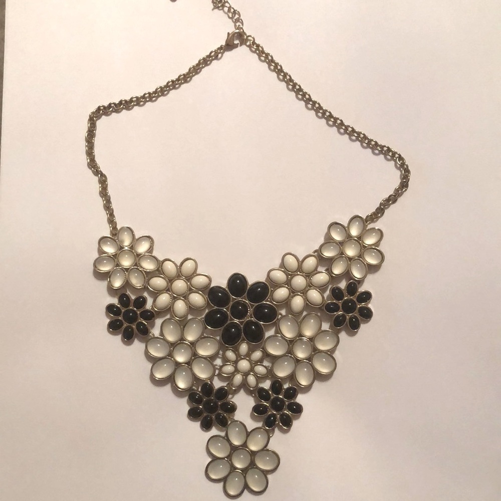 Black and White Bib Necklace